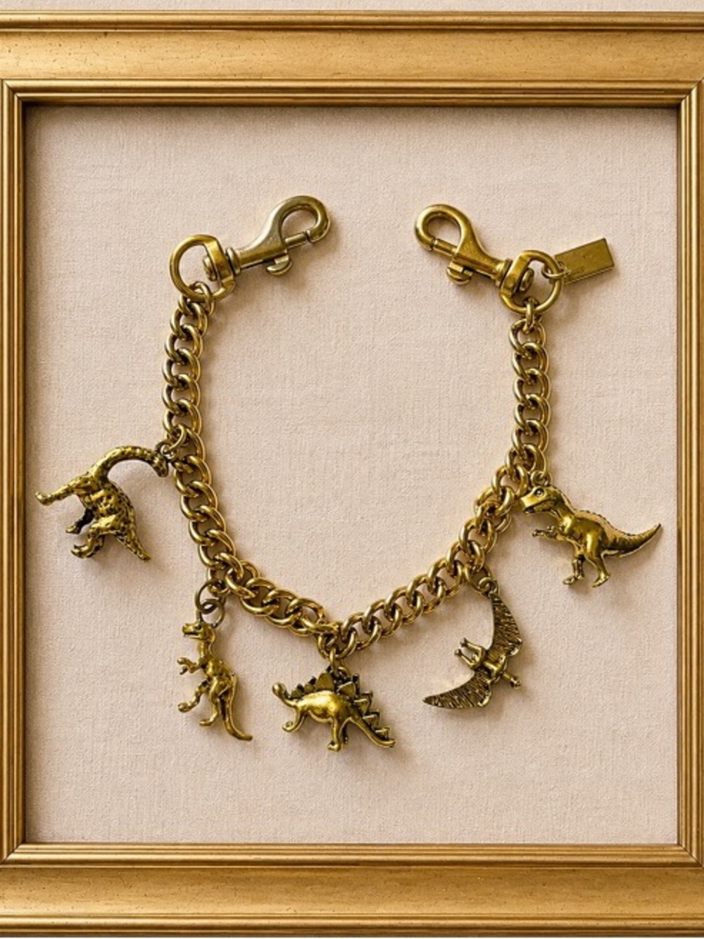 Gold Dinosaur Charm purse charm chain